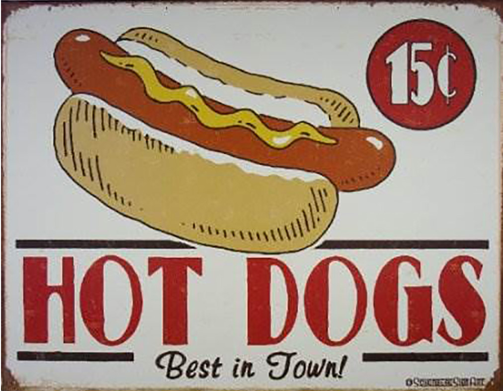 Shop72- Tin Signs Hot Dogs Tin Signs Retro Tin Sign Vintage Tin Signs