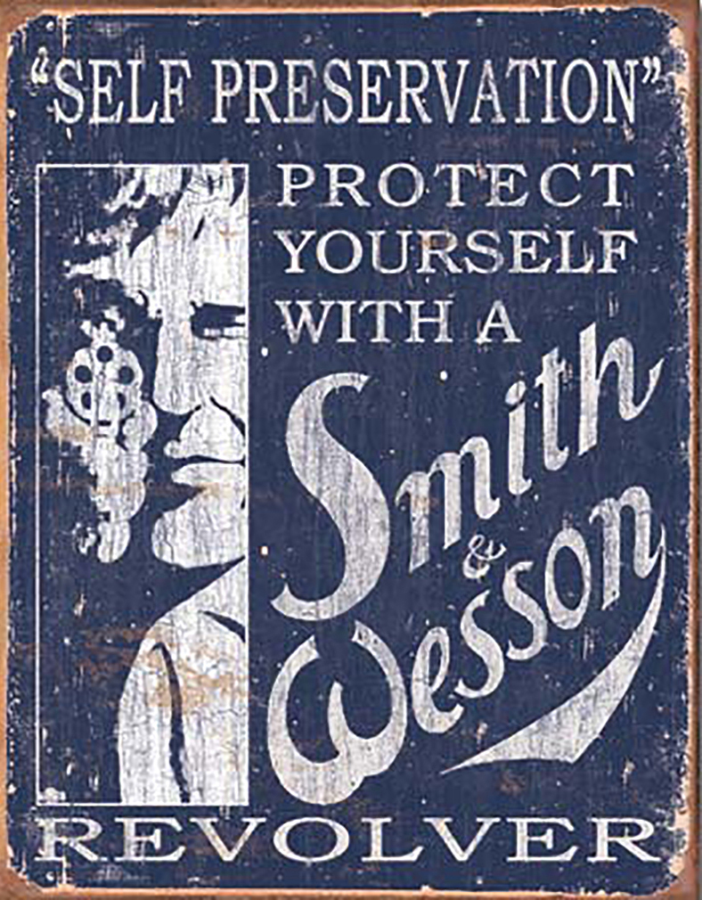 Shop72 - Smith & Wesson Self Preservation Tin Sign Retro Vintage Distressed