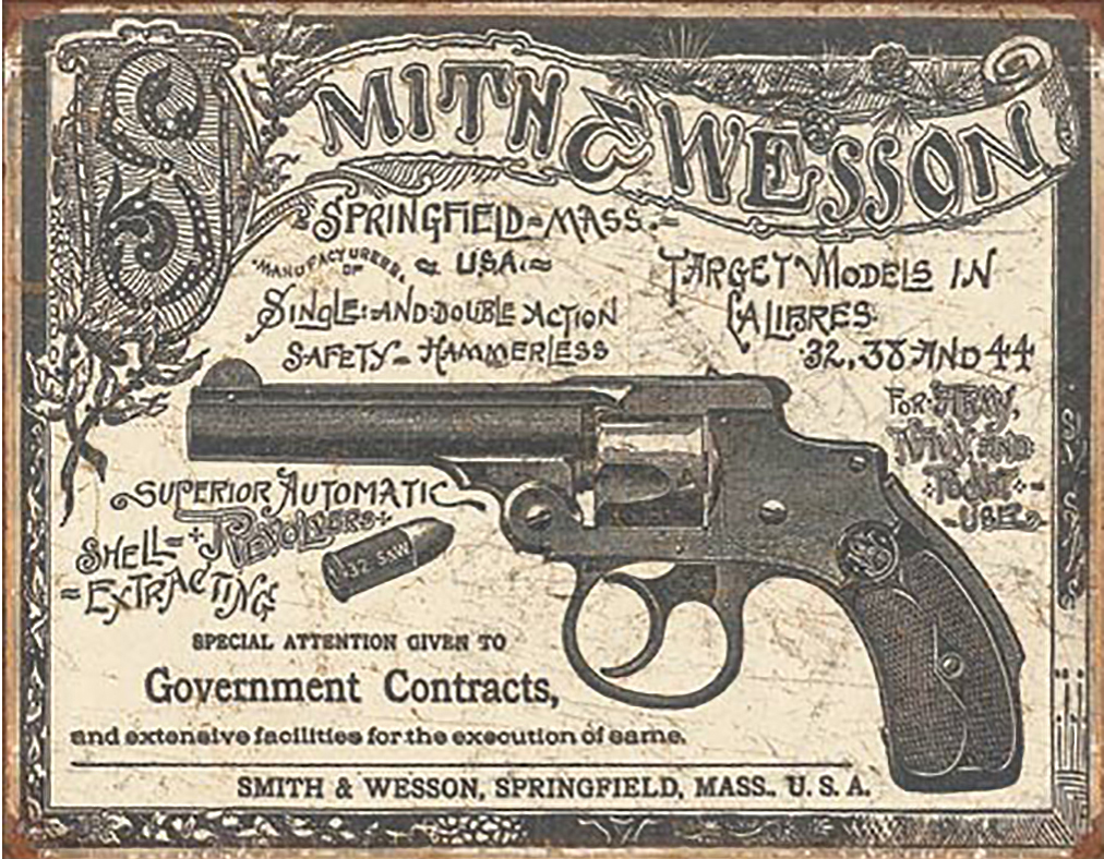 Shop72 Smith & Wesson 1892 Gov. Contracts Tin Sign Retro Vintage Distressed