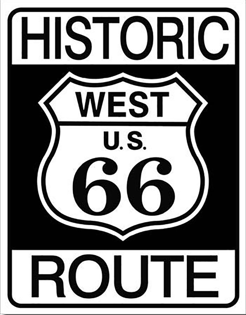Shop72 - Historic West Route 66 Tin Sign Retro Vintage Distressed Vintage Road Signs