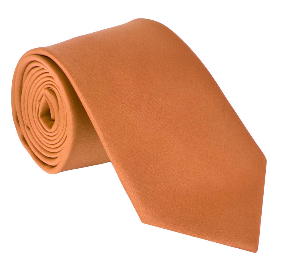 Dabung- Men's Necktie Solid Colors, Men Fashion Tie Polyester Ties 57 x 3.5 in - Orange