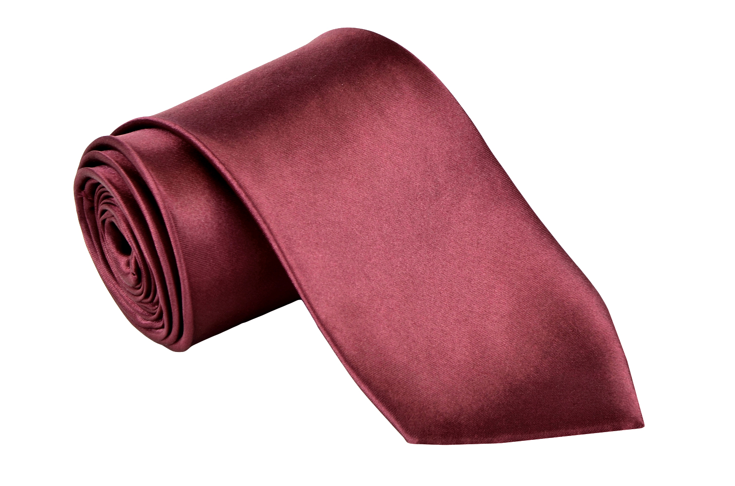 Dabung - Men's Classic Solid Color Neck Tie - Polyester Silk Finish Tie - Burgundy One Size