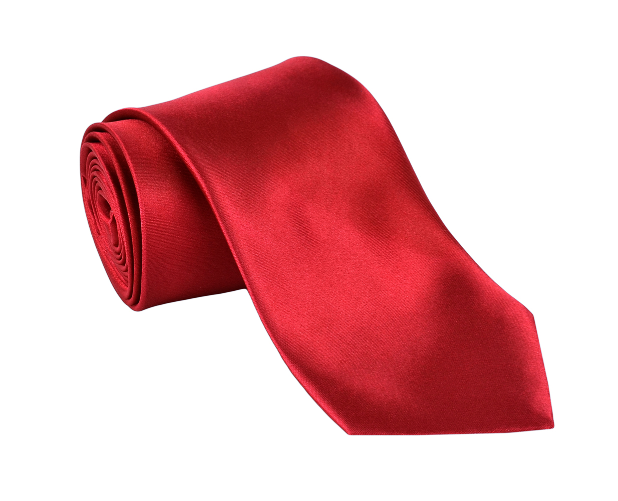 Ties For Men Necktie Polyester Satin Silk Finish Neck tie - Dabung - Red