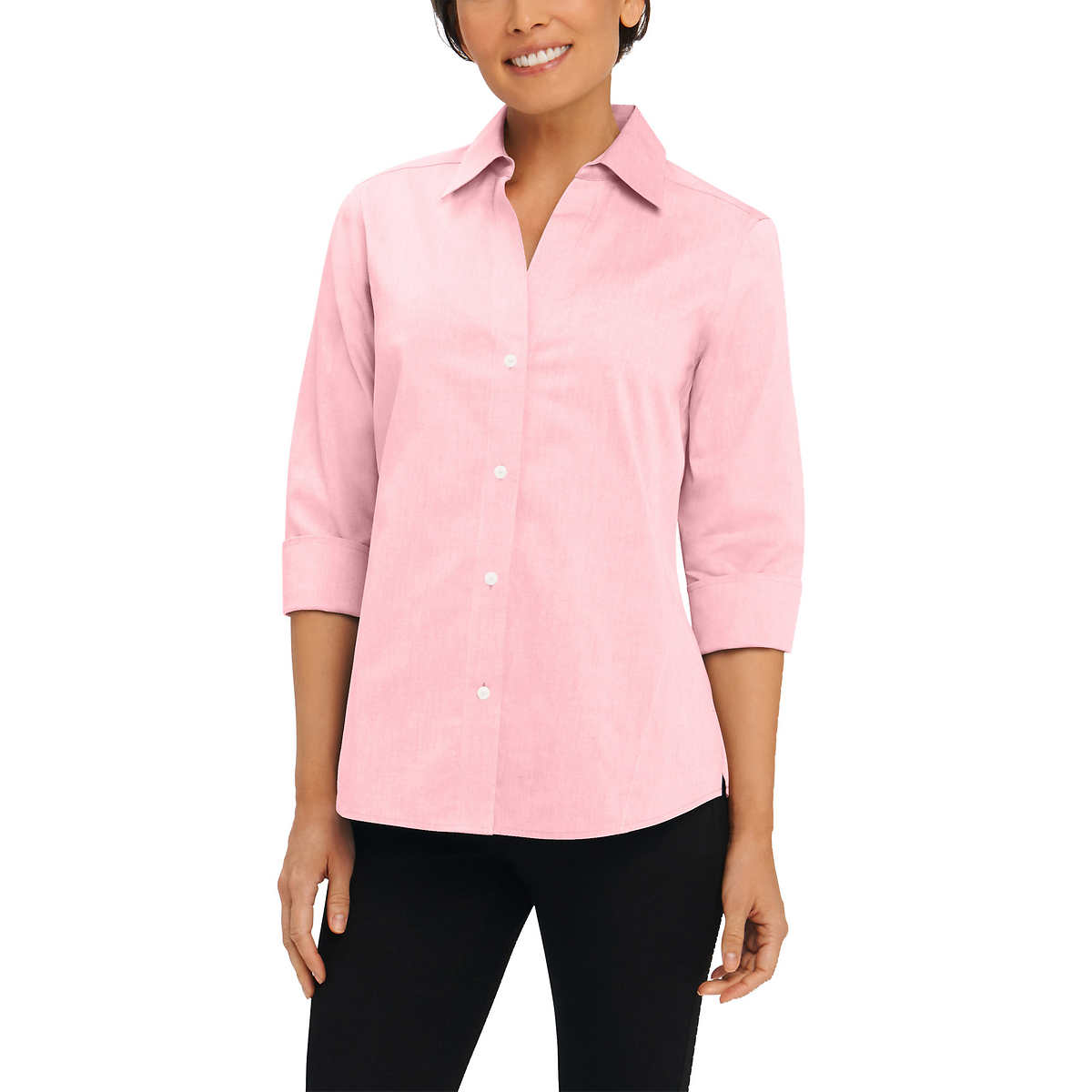 Foxcroft Women's (Plus Size) Non-Iron Essential Paige Shirt For Women Pink 3XL-PLUS