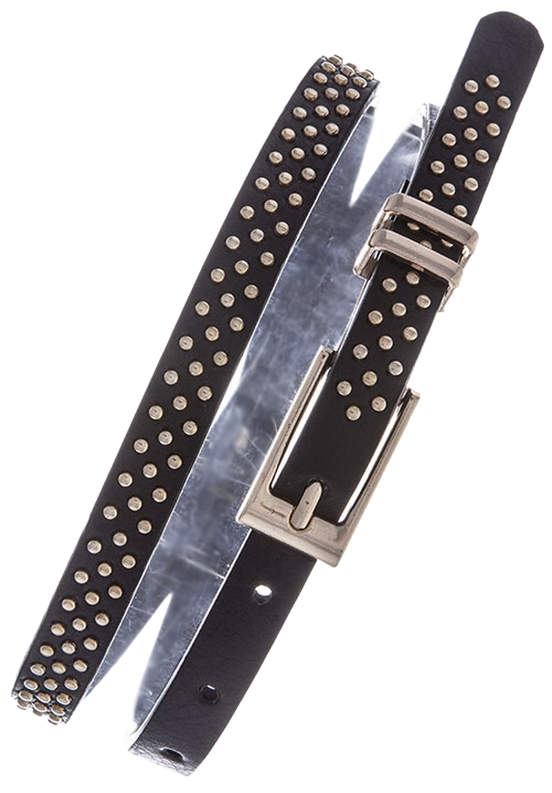Womens Belts - Skinny Dress Belts with Polished Silver Belt Buckle for Women / Girls by Belle Donne - Black One Size