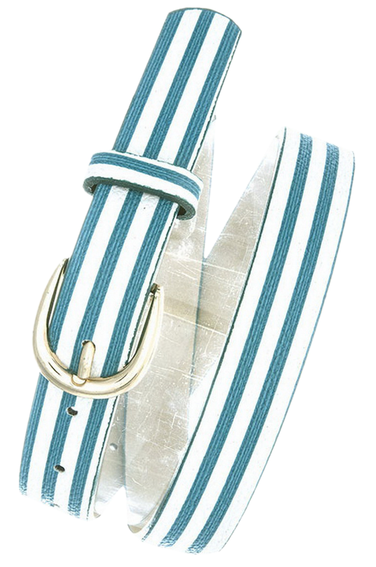 Womens Belts - Skinny Dress Belts with Polished Silver Belt Buckle for Women / Girls by Belle Donne - Teal One Size