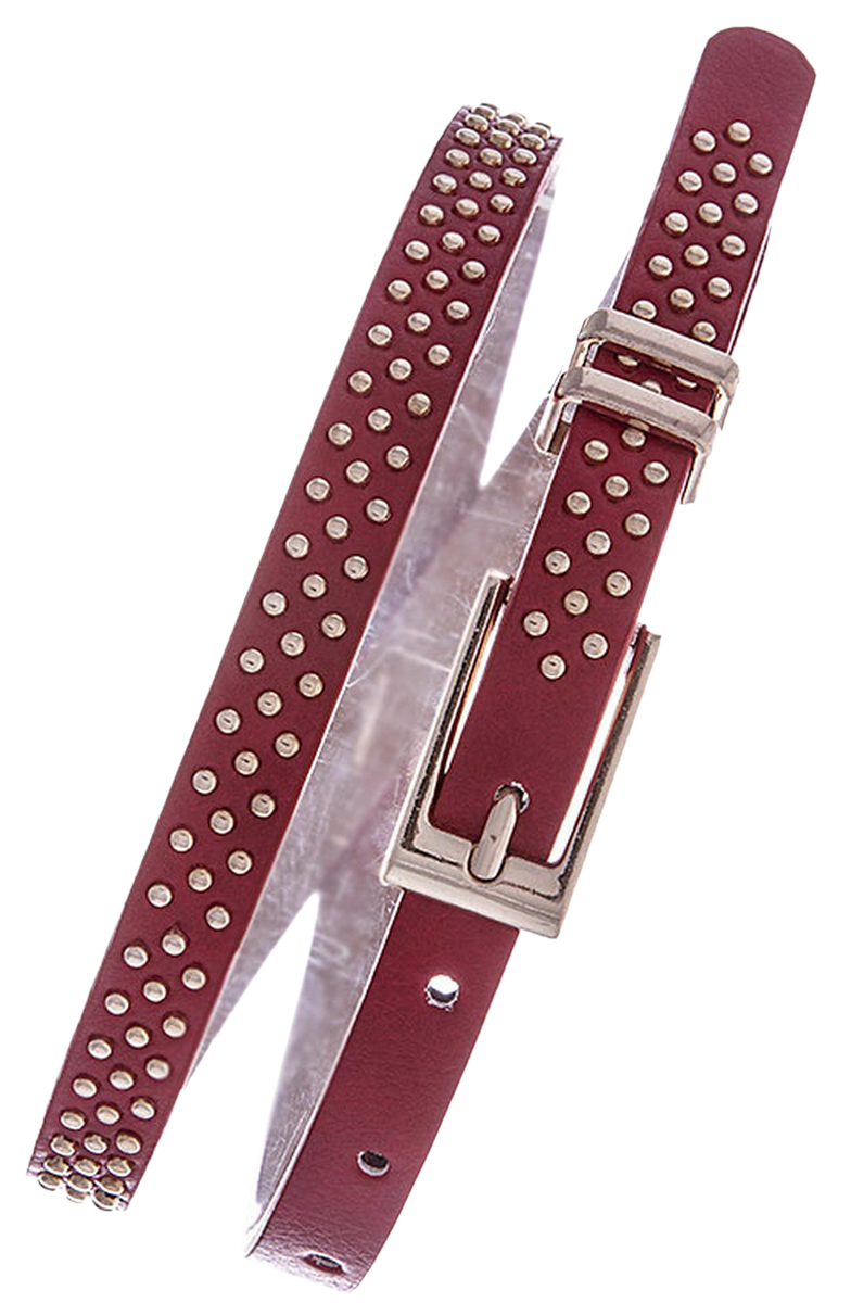 Womens Belts - Skinny Dress Belts with Polished Silver Belt Buckle for Women / Girls by Belle Donne - Red One Size