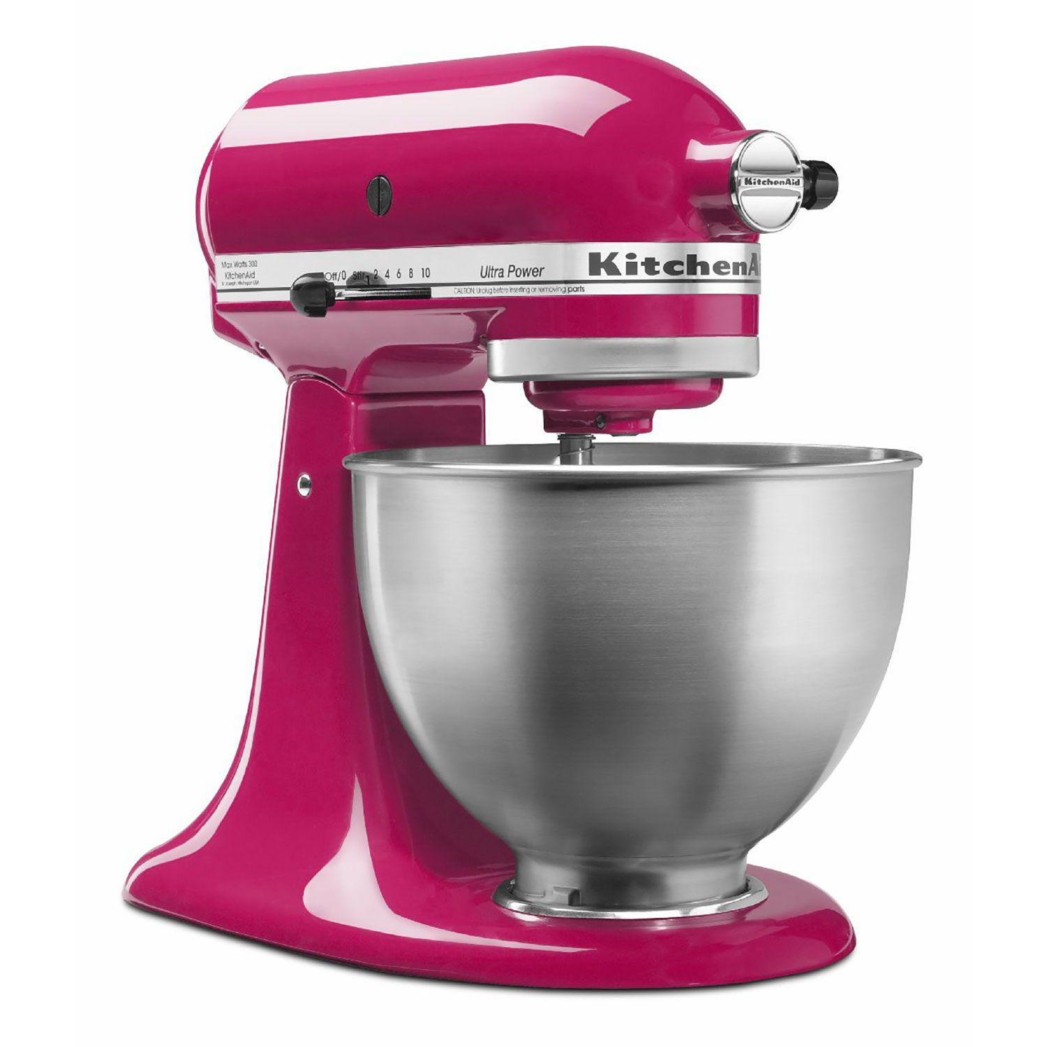 KitchenAid KSM100PSTCB Ultra Power Plus Tilt-Head Stand Mixer Flamingo Pink