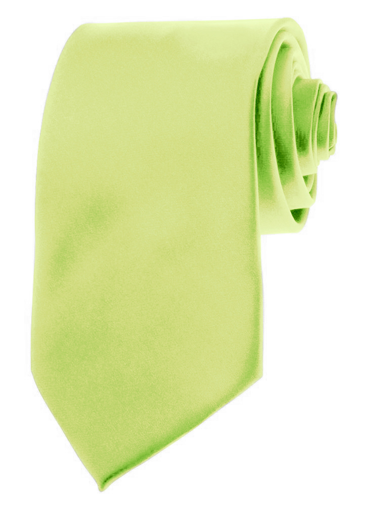 Mens Neckties - Solid Color Ties - 3.5" Basic Neck Ties for Men by Moda Di Raza - Pear Green