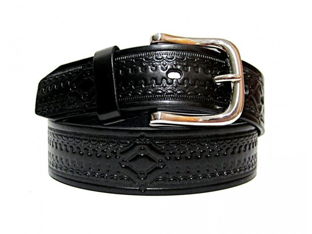 Men's Genuine Leather Belt in Versatile Casual or Formal Style - Black/Large