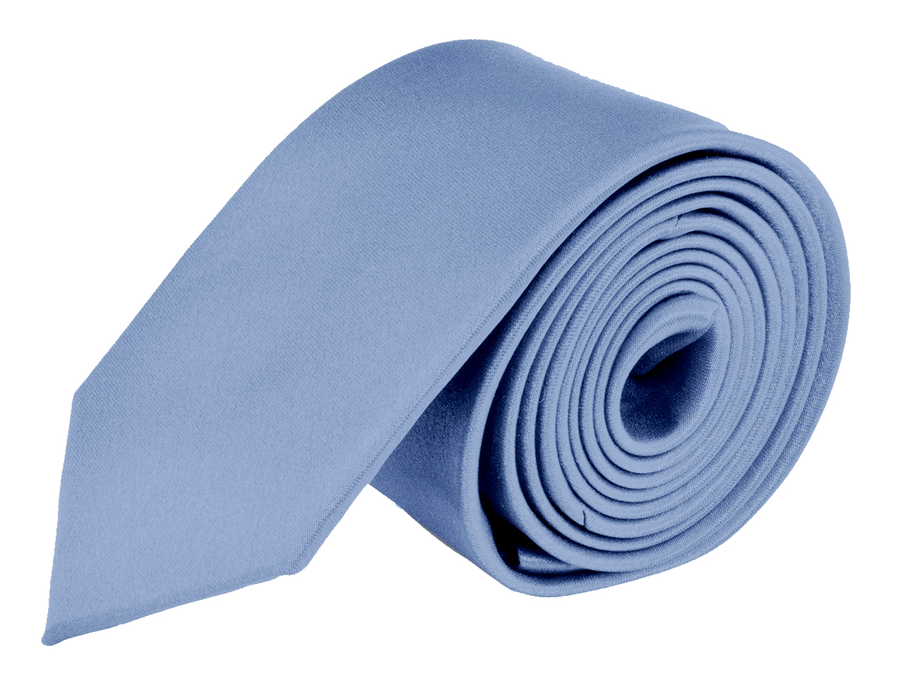Moda Di Raza- Mens Skinny Slim Neck Tie - Silk Finish Polyester Men Necktie - Solid Color Long Ties for Men - Fashion Tie - Periwinkle