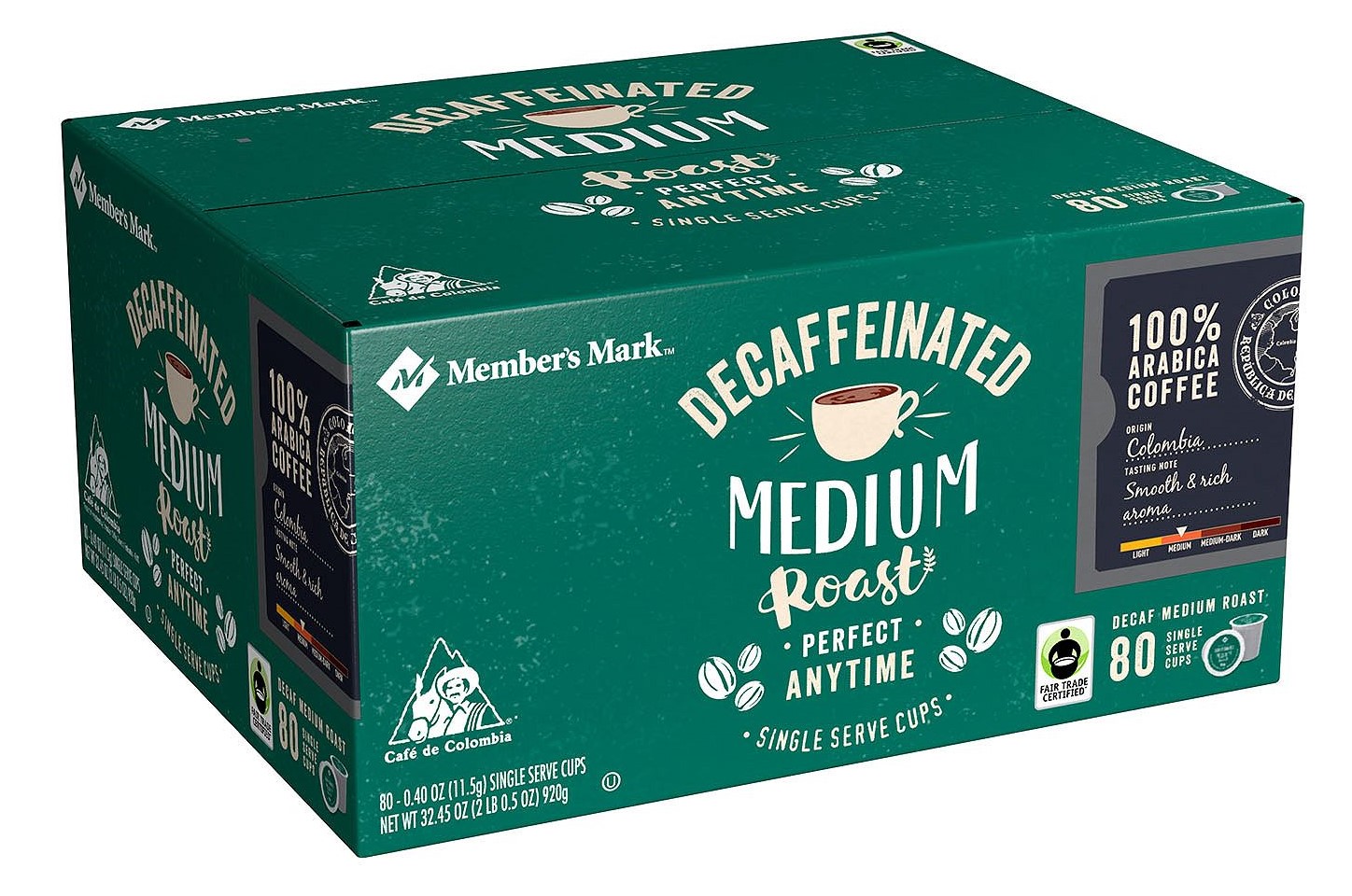 Member's Mark Decaffeinated Colombian Coffee (80 single-serve cups)