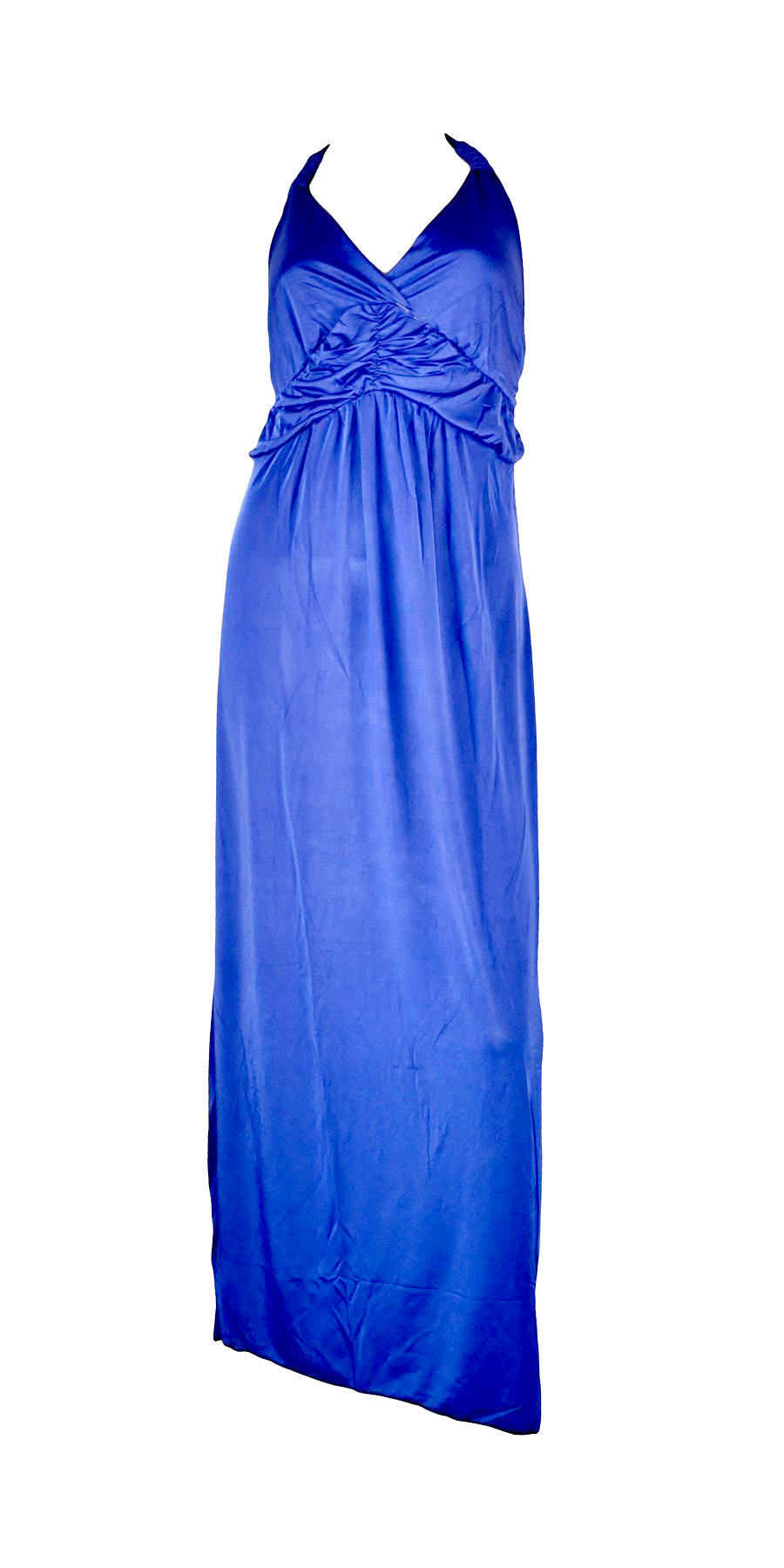Belle Donne- WomenÃ¢x20AC;TMs Maxi Dress Sleeveless Halter Top Solid Colors Long Dress - Blue