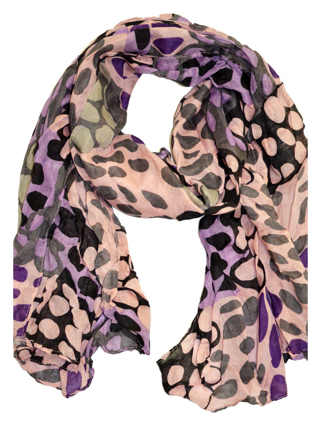 Belle Donne- Women's Sheer Spotted Multicolor Scarf -Spotted Mauve