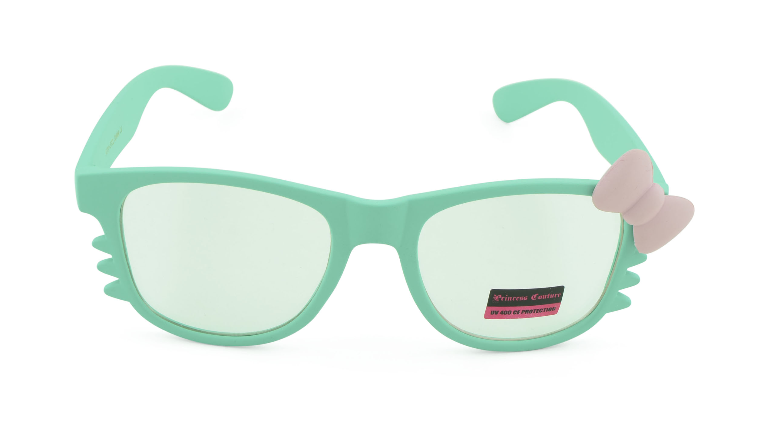 Belle Donne-Women's Kitty Cat Style Sunglasses | Whiskers and Bow Accent-Teal