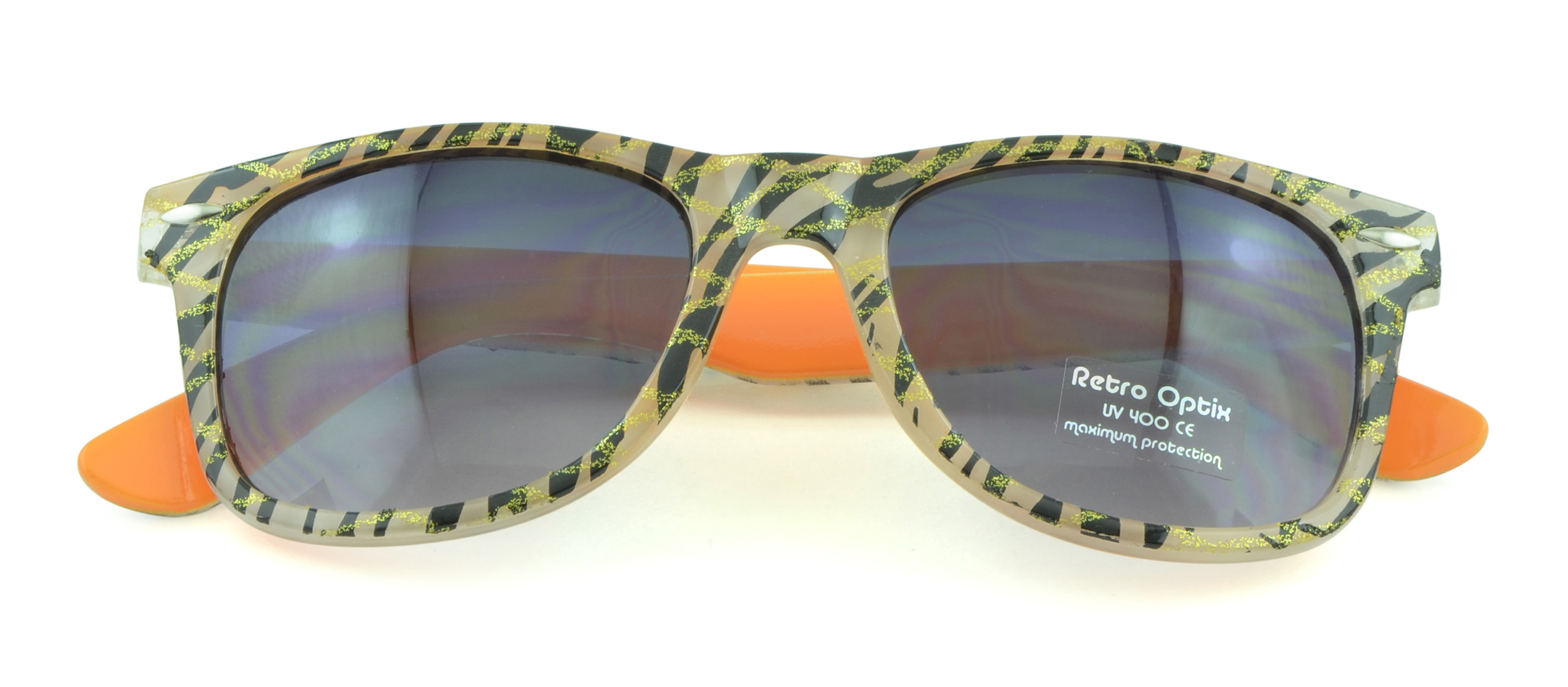 Belle Donne - Wayfarer Style Sunglasses Trendy Cheap Sunglasses High Quality Animal Print - Orange 