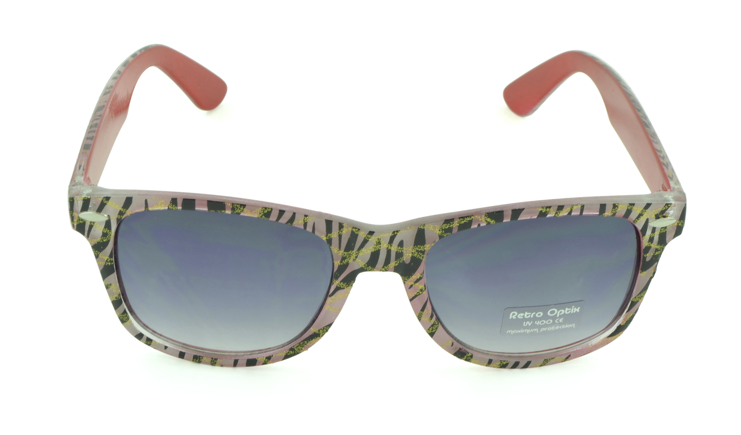 Belle Donne - Wayfarer Style Sunglasses Trendy Cheap Sunglasses High Quality Animal Print - Red 