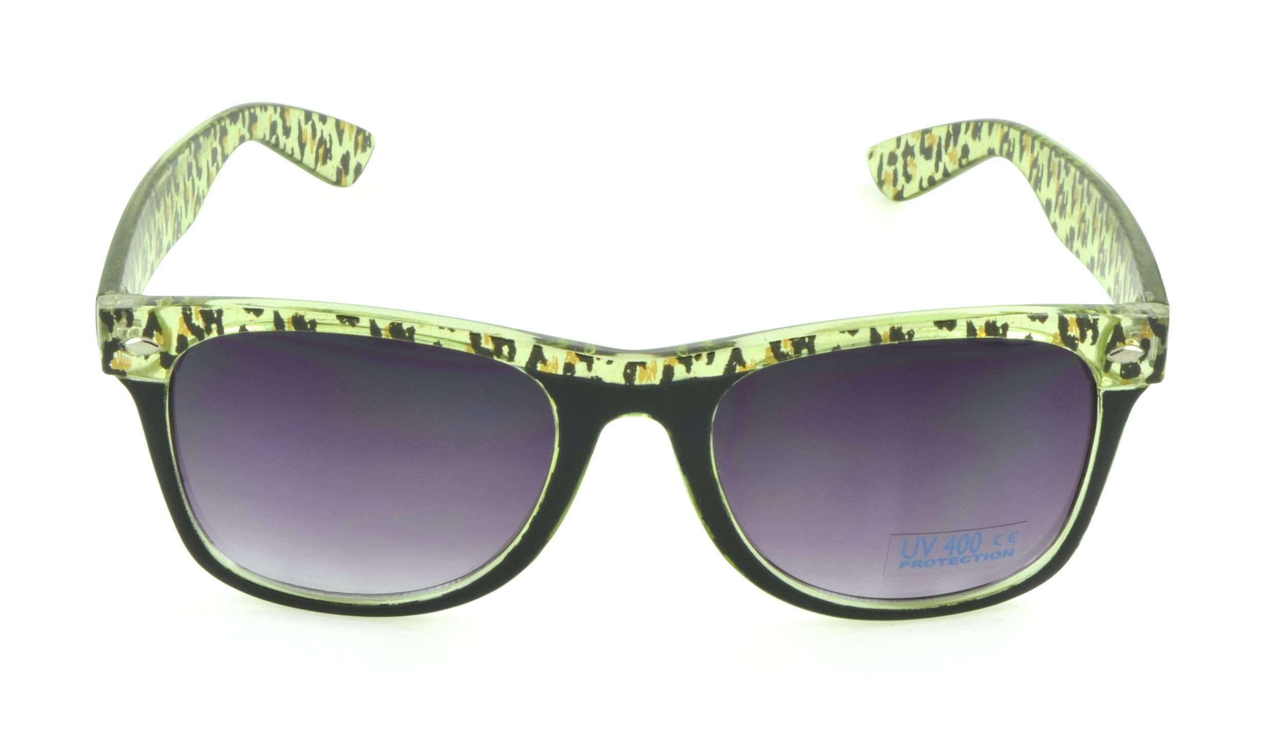Belle Donne - Wayfarer Style Sunglasses Trendy Cheap Sunglasses High Quality Animal Print - Green 