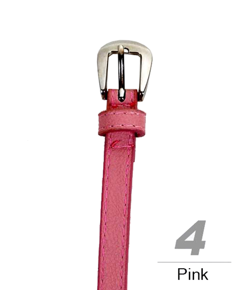 Lively Colored Women's Skinny Belt Pink-Large
