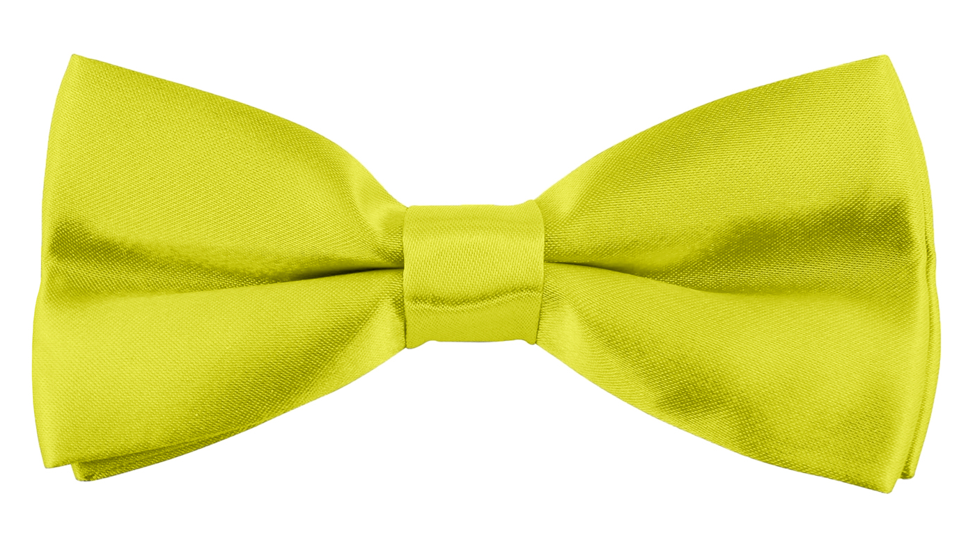 Men's Classic Pre Tied Bow Tie Formal Adjustable Banded Plain Bowties Men - Lemon One Size