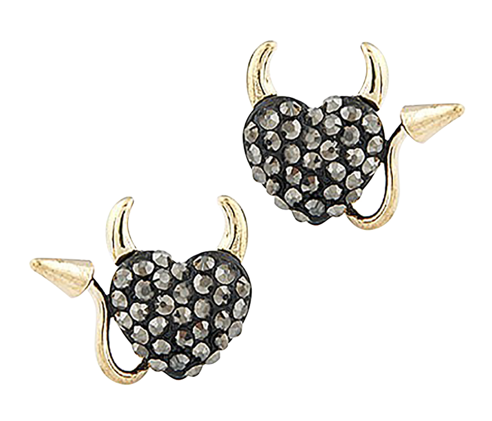 Belle Donne - Korean Style Golden Hollow-out Czech Stones Decorated Bunny Ear Studs