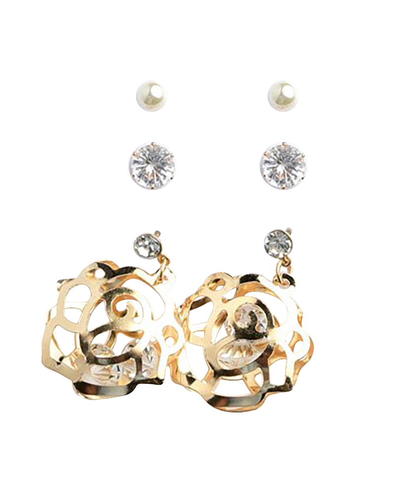 Belle Donne Earring Drop n Dangle For Girls / Women Ear Ring Jewelry Sets - Gold