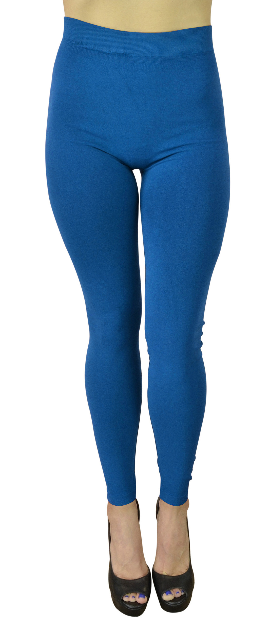Belle Donne High Waist Leggings Tights for Women Fashion Gym Yoga Casual Trendy Colors - LightBlue-5 in-Waistband