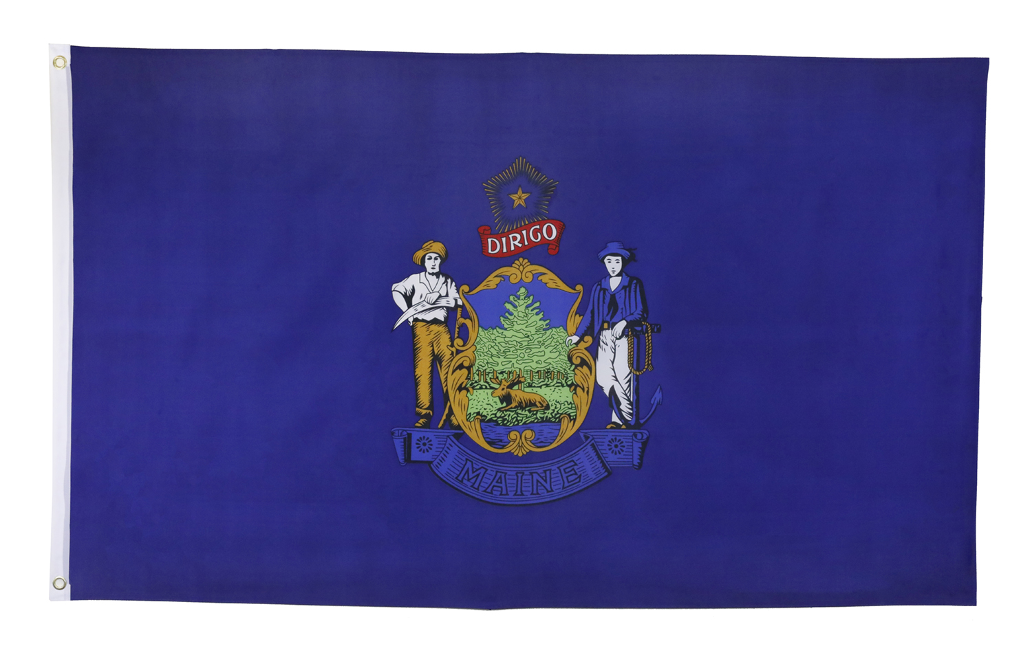 Shop72 US Maine State Flags - Maine Flag - 3x5' Flag From Sturdy 100D Polyester - Canvas Header Brass Grommets Double Stitched From Wind Side