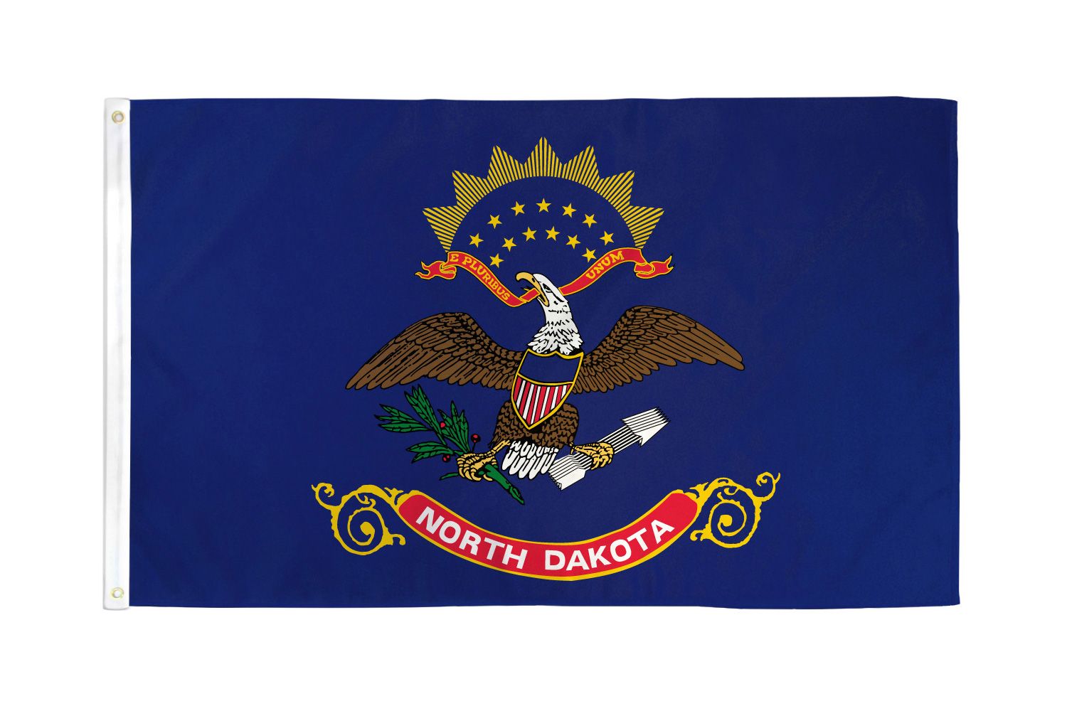 Shop72 North Dakota Flags 3x5' Sturdy Polyester Brass Grommets Double Stitched