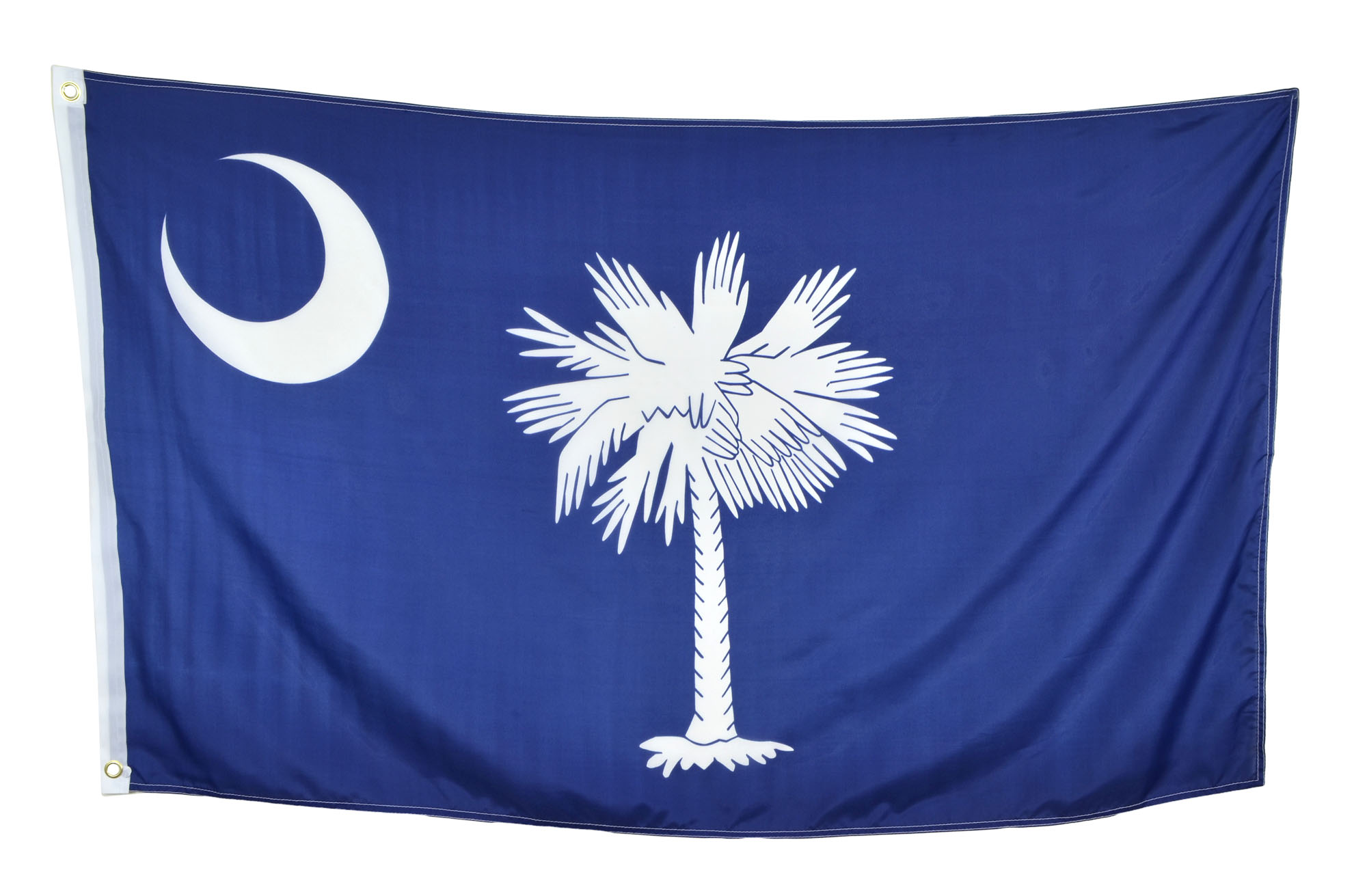 Shop72 US South Carolina State Flags - South Carolina Flag - 3x5' Flag from Sturdy 100D Polyester - Canvas Header Brass Grommets Double Stitched from
