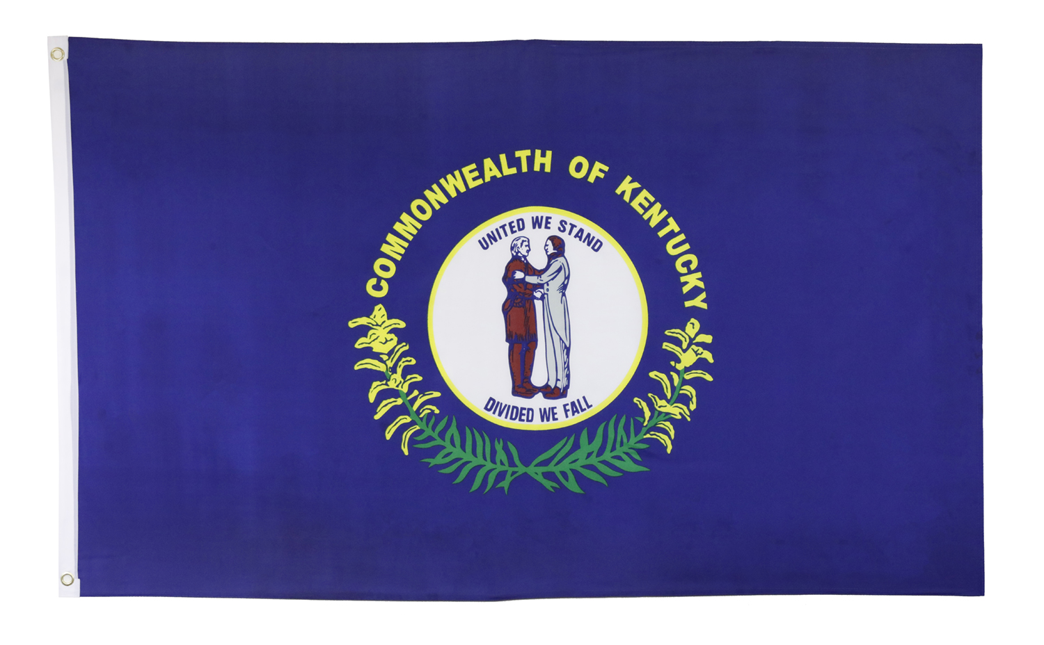 Shop72 US Kentucky State Flags - Kentucky Flag - 3x5' Flag from Sturdy 100D Polyester - Canvas Header Brass Grommets Double Stitched from Wind Side