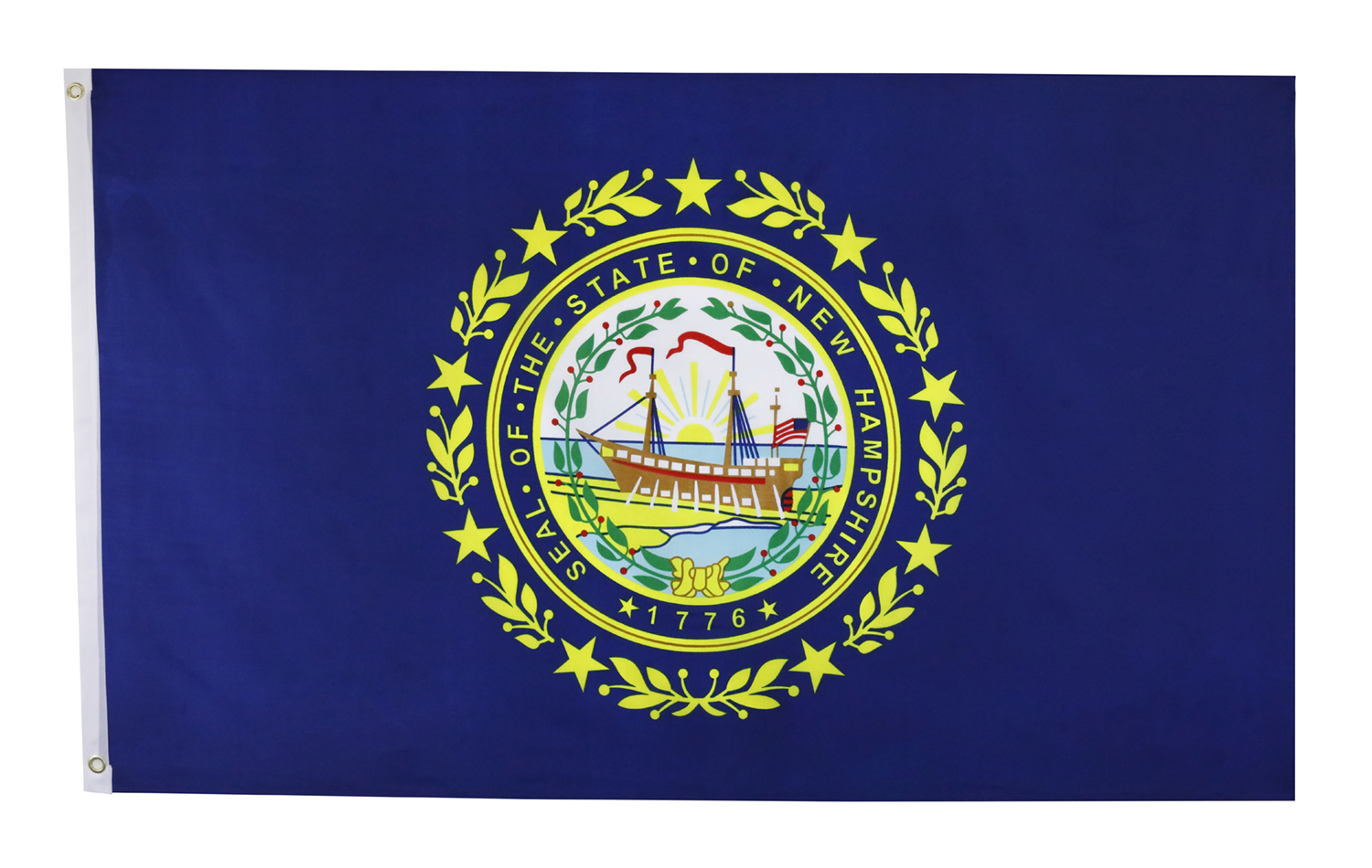 Shop72 US Hampshire State Flags Hampshire Flag - 3x5' Flag from Sturdy 100D Polyester - Canvas Header Brass Grommets Double Stitched from Wi