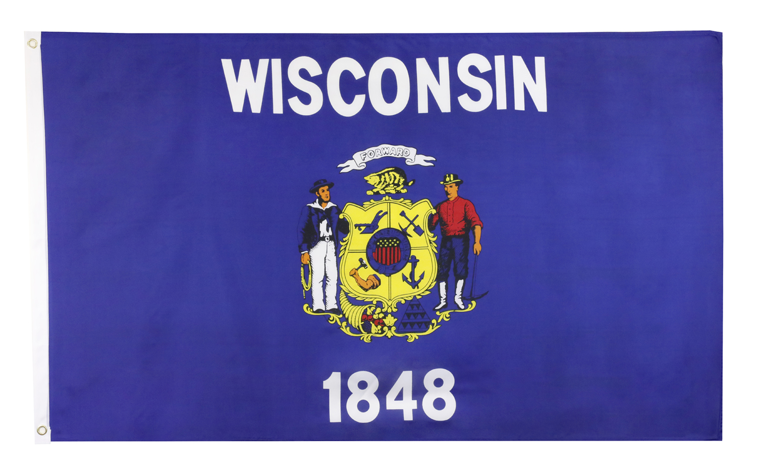 Shop72 Wisconsin Flags 3x5' Sturdy Polyester Brass Grommets Double Stitched