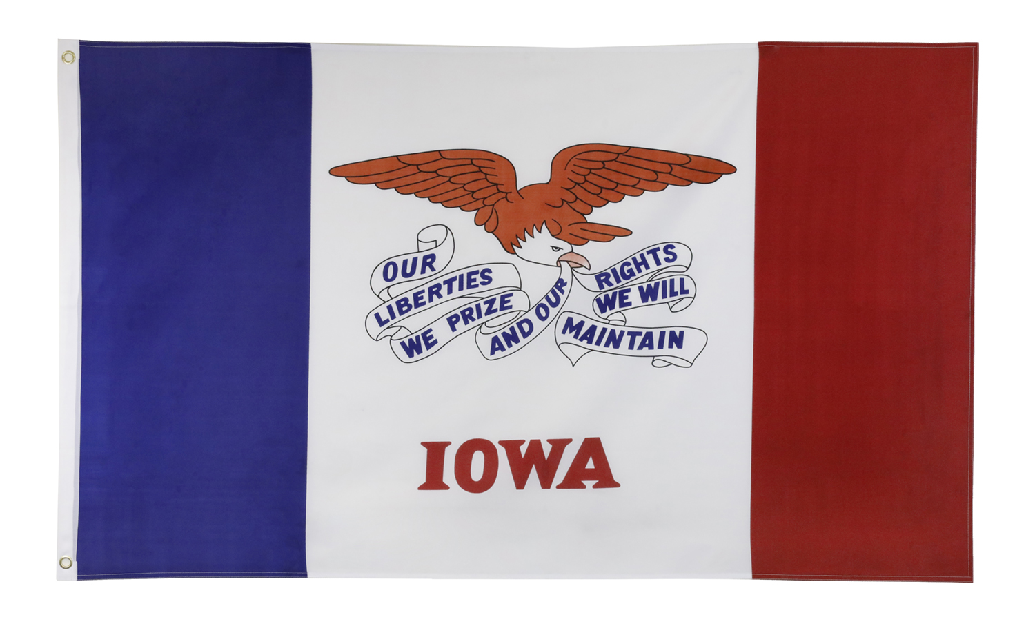 Shop72 US Iowa State Flags - Iowa Flag - 3x5' Flag from Sturdy 100D Polyester - Canvas Header Brass Grommets Double Stitched from Wind Side