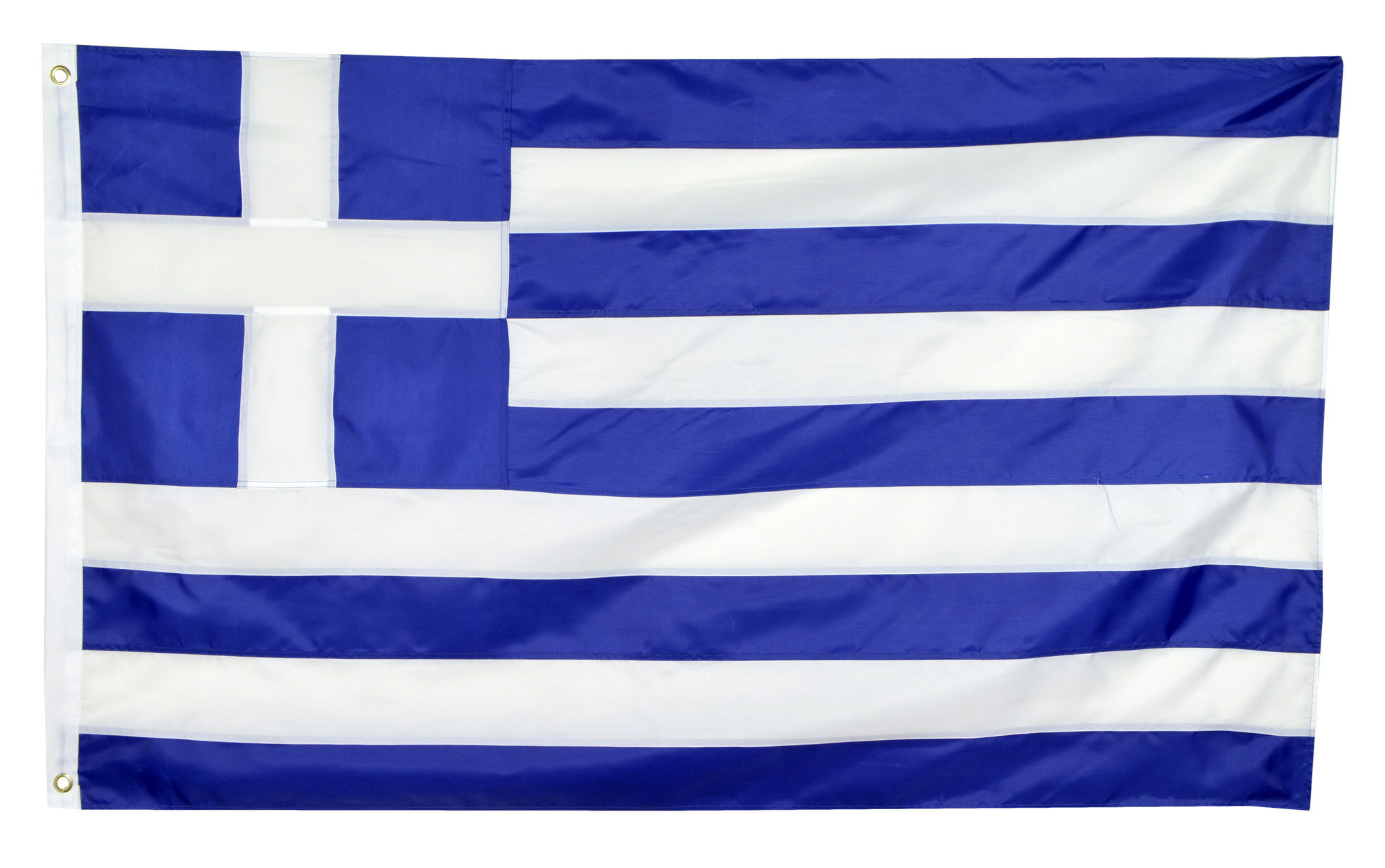 Shop72 - Greece Nylon Flag Canvas Header Brass Grommets Double Stitched from Wind Side 3x5 Ft